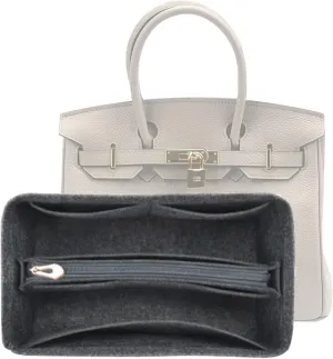 Lckaey Purse Organizer for Hermes birkin bag 30 Felt organizer insert Y013M Pull grey-M