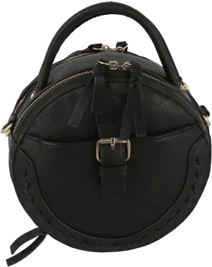 Le Miel Mini Round Tassel Charm Vegan Leather Crossbody Shoulder Sling Bag for Women