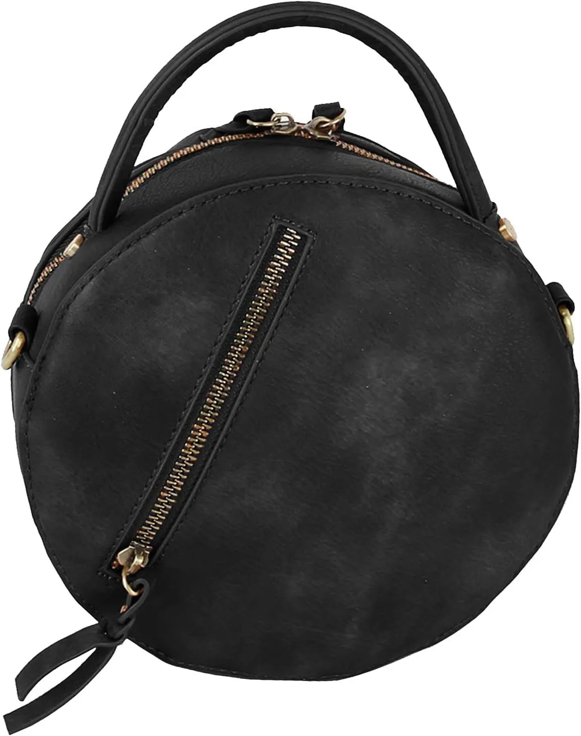 Le Miel Mini Round Tassel Charm Vegan Leather Crossbody Shoulder Sling Bag for Women