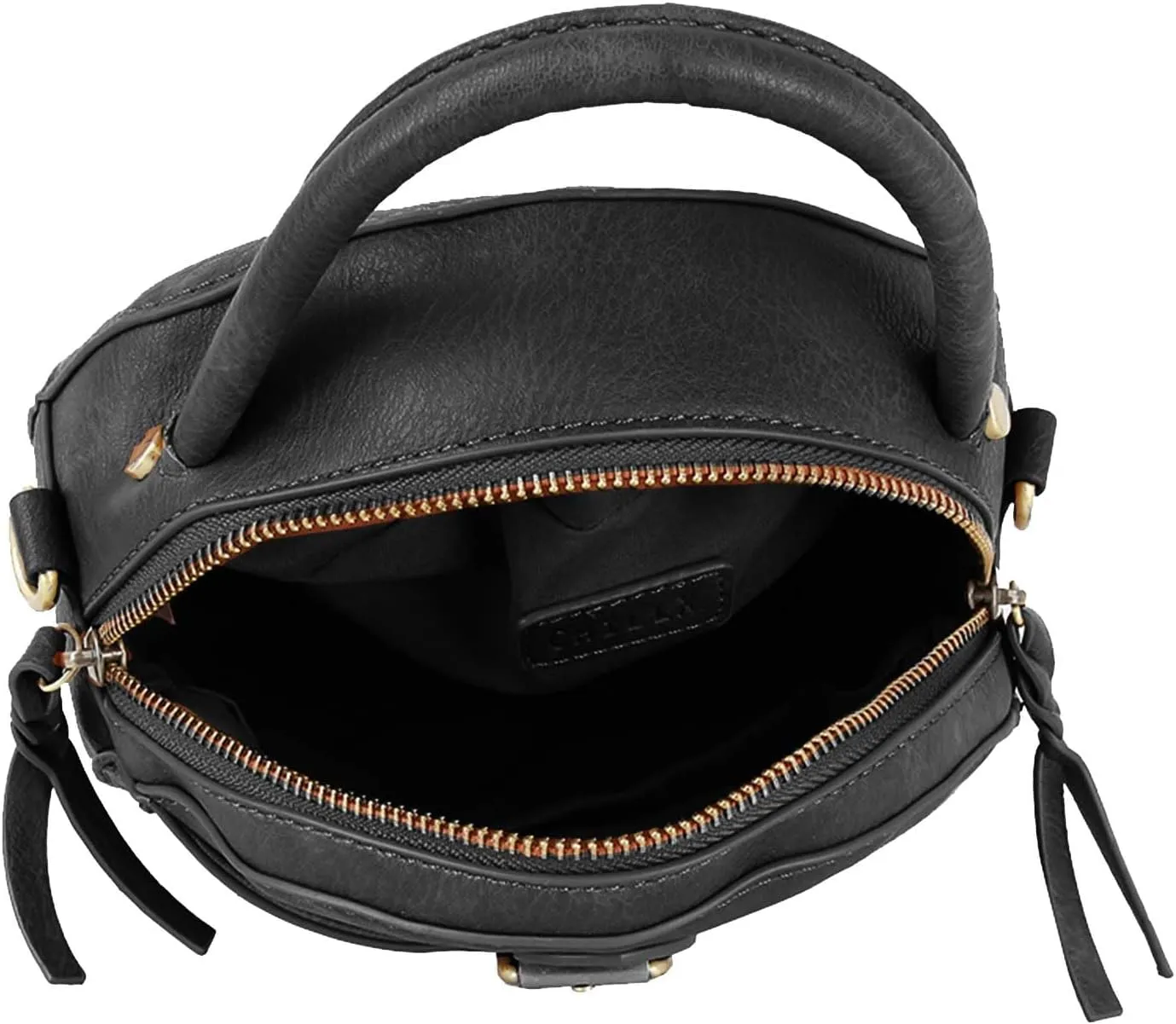 Le Miel Mini Round Tassel Charm Vegan Leather Crossbody Shoulder Sling Bag for Women