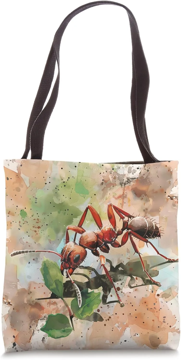 Leafcutter Ant Watercolor Animal Wildlife Pattern Art Print Tote Bag