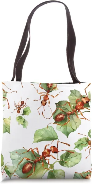 Leafcutter Ant Watercolor Animal Wildlife Pattern Art Print Tote Bag