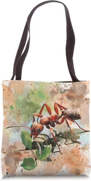 Leafcutter Ant Watercolor Animal Wildlife Pattern Art Print Tote Bag