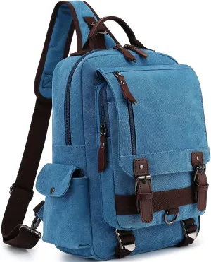 Leaper Retro Crossbody Bag Sling Bag Canvas Messenger Bag for Men Women Shoulder Bag Crossbody Handbags Satchel Travel Bag