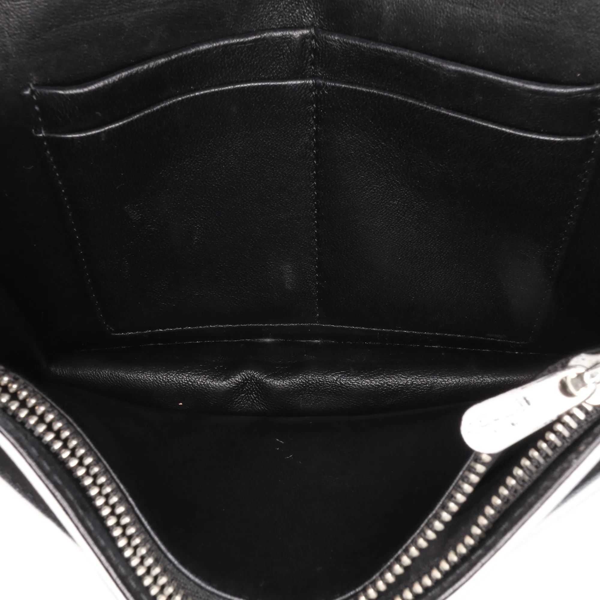 Leather Patch Embellished Wallet on Chain