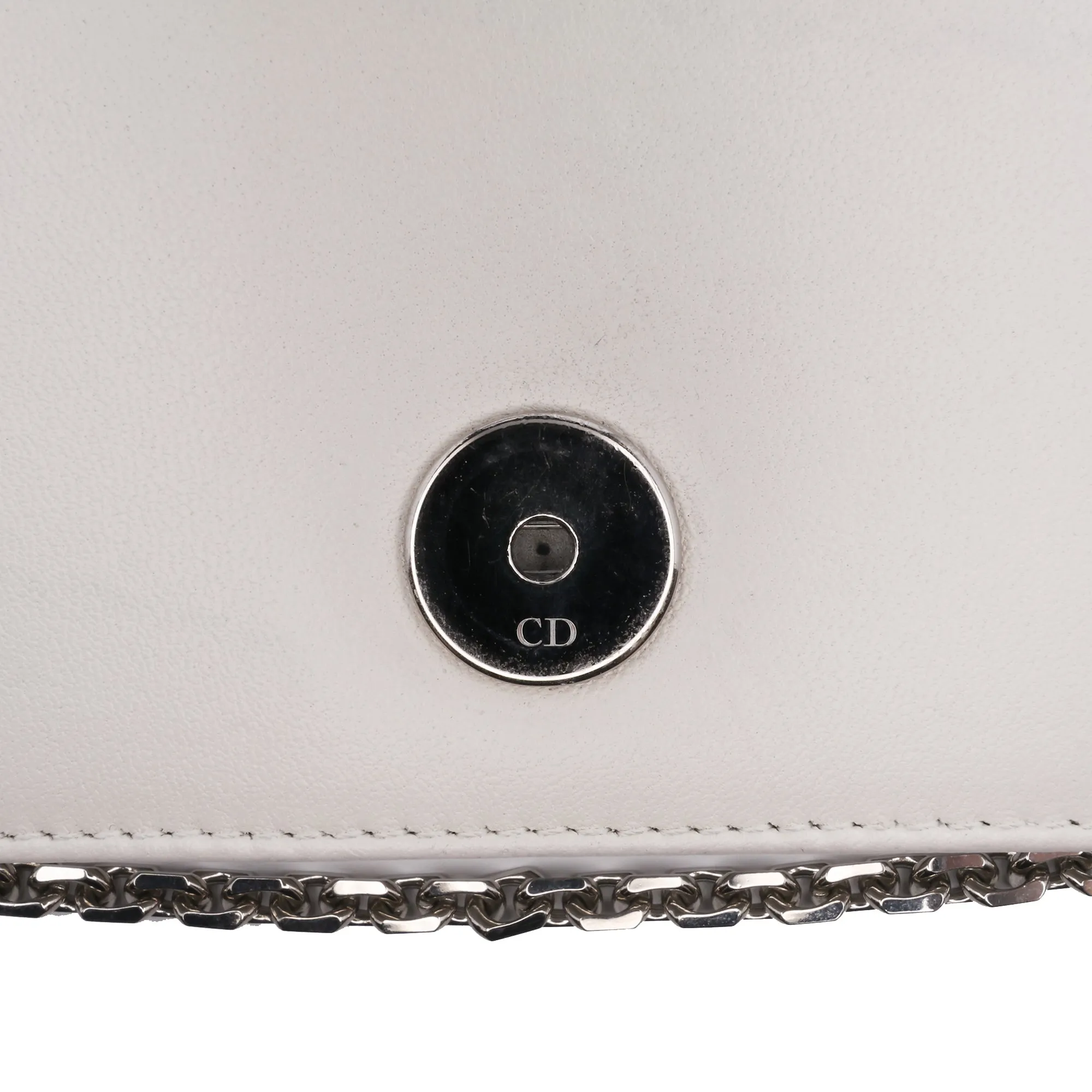 Leather Patch Embellished Wallet on Chain