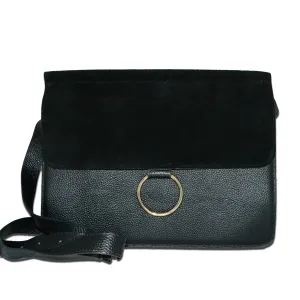 LEICHHARDT- Addison Road Pebbled Leather & Suede Shoulder Bag
