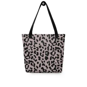 Leopard Print | Tote Bag with Black Handles