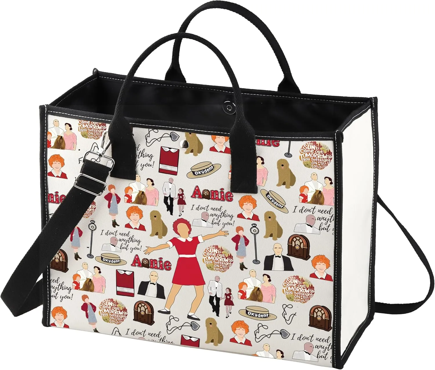 LEVLO Annie Theater Tote Bag Annie & Will Stacks Fans Gift Orphan Annie Shoulder Bag Annie Drama Merch