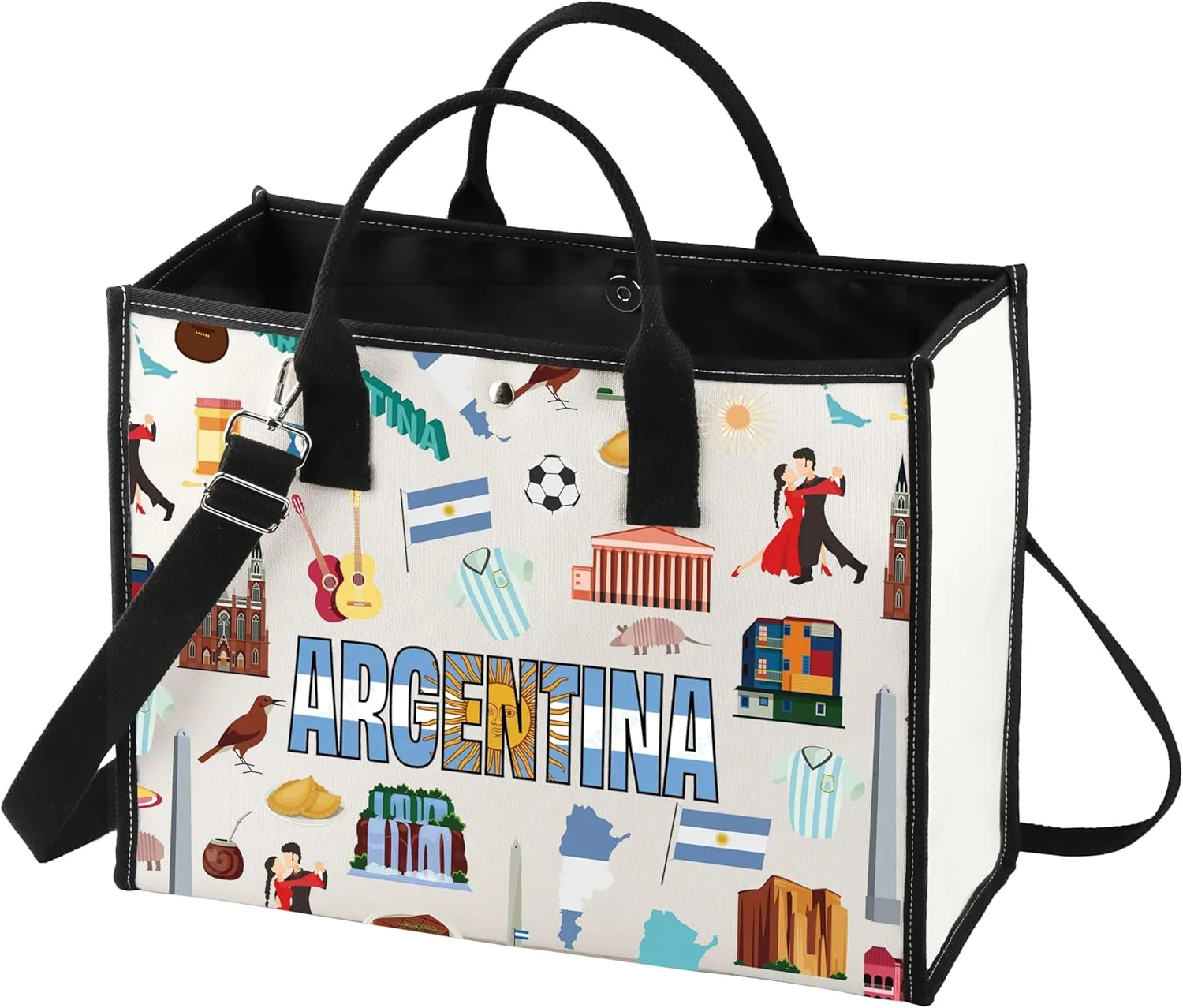 LEVLO Argentina Travel Tote Bag Argentina Souvenir Gift Republic of Argentina Trip Shoulder Bag Argentina Soccer Merchandise