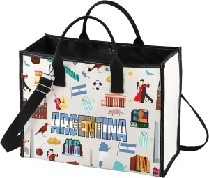 LEVLO Argentina Travel Tote Bag Argentina Souvenir Gift Republic of Argentina Trip Shoulder Bag Argentina Soccer Merchandise
