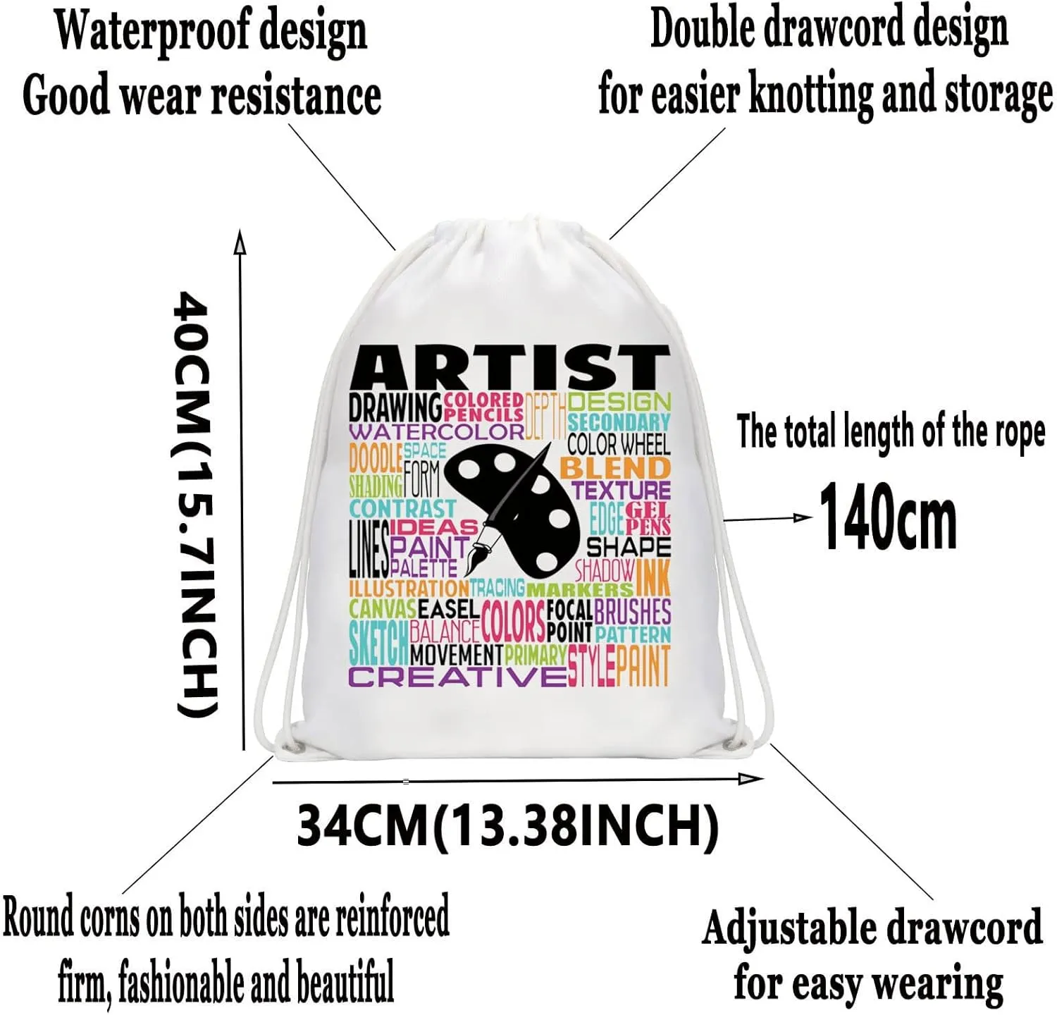 LEVLO Artist Canvas Tote Bag Gift For Art Teacher Artistic Shoulder Bag For Art Student Grad