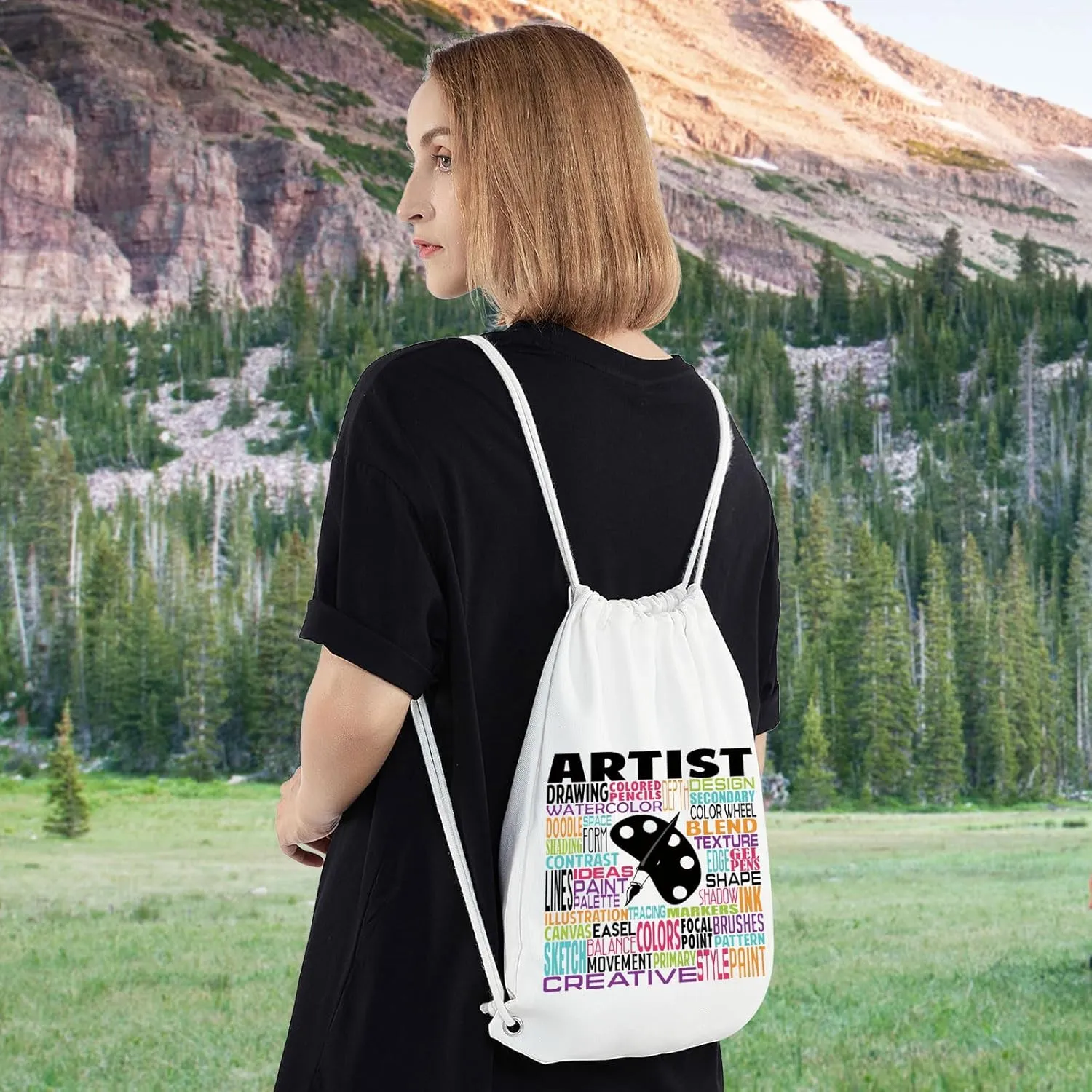 LEVLO Artist Canvas Tote Bag Gift For Art Teacher Artistic Shoulder Bag For Art Student Grad