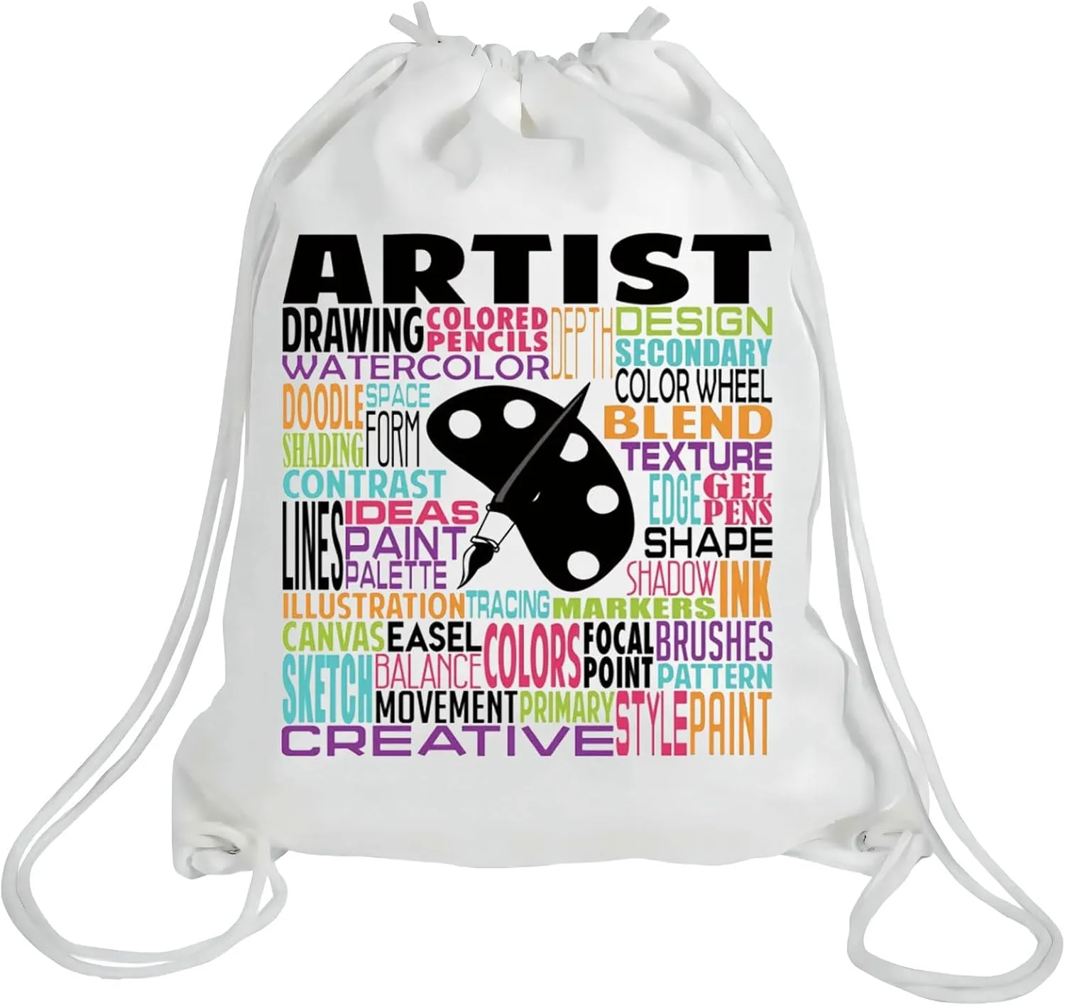 LEVLO Artist Canvas Tote Bag Gift For Art Teacher Artistic Shoulder Bag For Art Student Grad