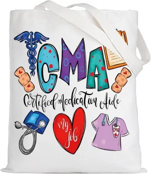 LEVLO Certified Medical Assistant Tote Bag CMA Gift Certified Medication Aide Shoulder Bag For Medical Graduation
