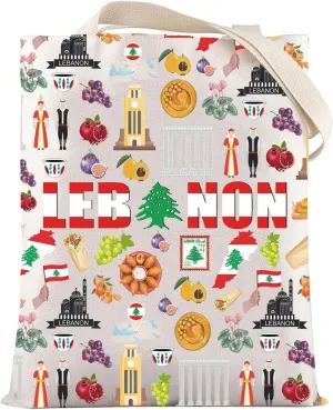 LEVLO Lebanon Tote Bag Lebanon Travel Souvenir Gift The Republic of Lebanon Trip Shoulder Bag Lebanon Vacation Merchandise
