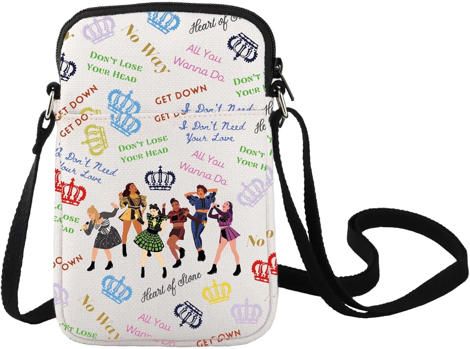 LEVLO Musical Queen Crossbody Bag Musical Lover Gift Six Queen Theater Shoulder Bag Six Queen Merch