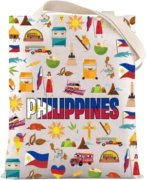 LEVLO Philippines Travel Tote Bag Asia Philippines Gift Republic of the Philippines Trip Shoulder Bag Philippines Merchandise