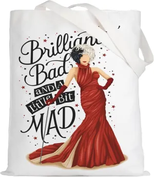 LEVLO Villain Movie Tote Bag Villain Fans Gift Born Brilliant Bad And Alittle Mad Witch Shoulder Bag Witch Merchandise