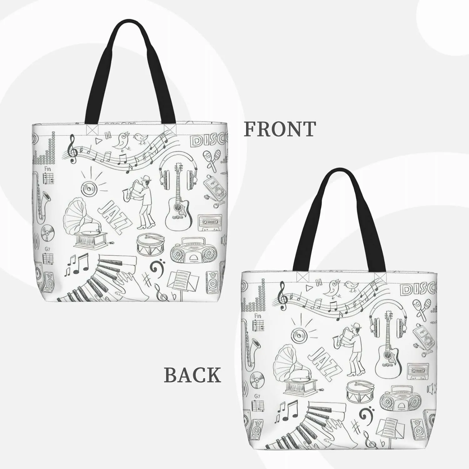 Library Bookshelf Book Print Tote Bag Shoulde Bag Handbag Grocery Bags Reusable For Office Shopping Travel Casual