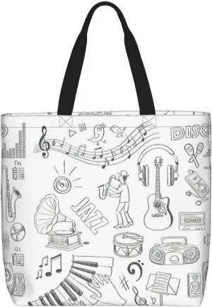 Library Bookshelf Book Print Tote Bag Shoulde Bag Handbag Grocery Bags Reusable For Office Shopping Travel Casual