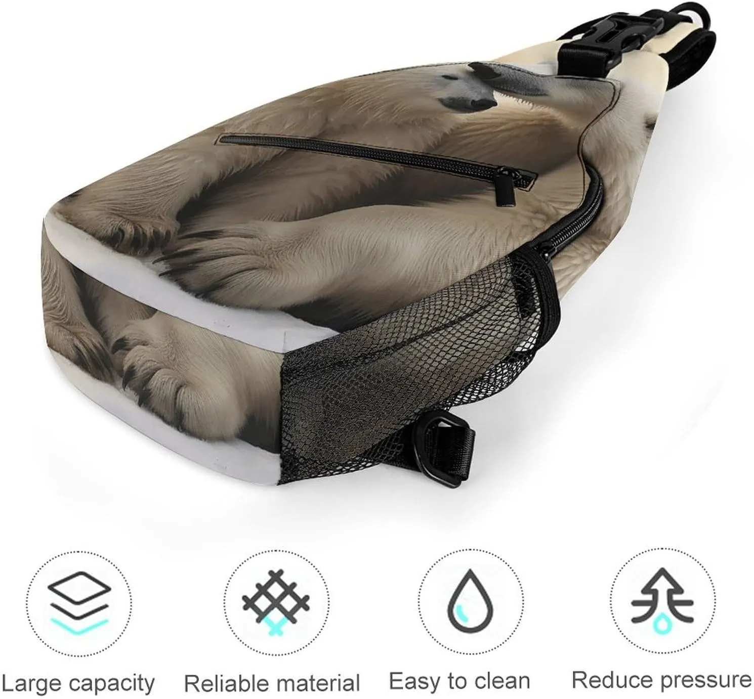 Lightweight Chest Bag Crossbody Bag Polar Bear Love Sling Backpack for Women Men Sports Travel