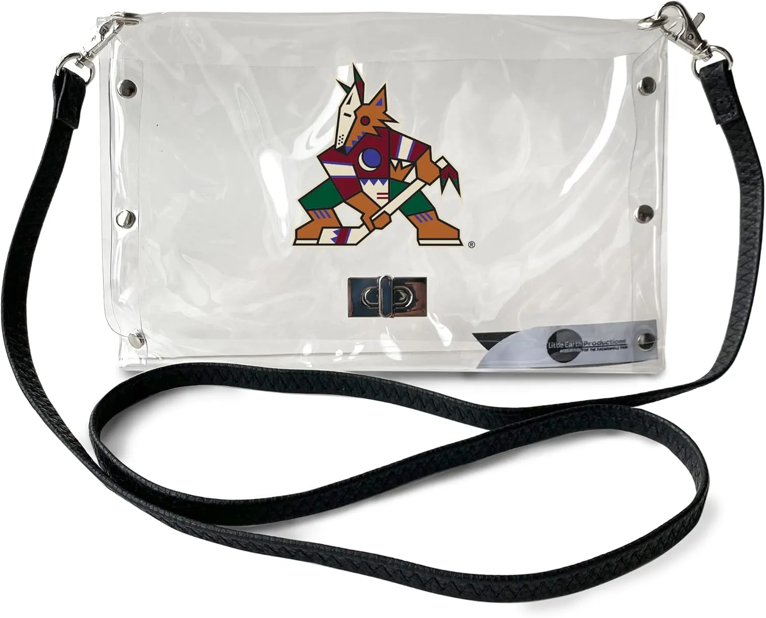 Littlearth Arizona Coyotes NHL Clear Envelope Purse with Black Fashion Strap