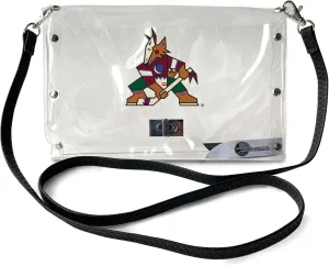 Littlearth Arizona Coyotes NHL Clear Envelope Purse with Black Fashion Strap