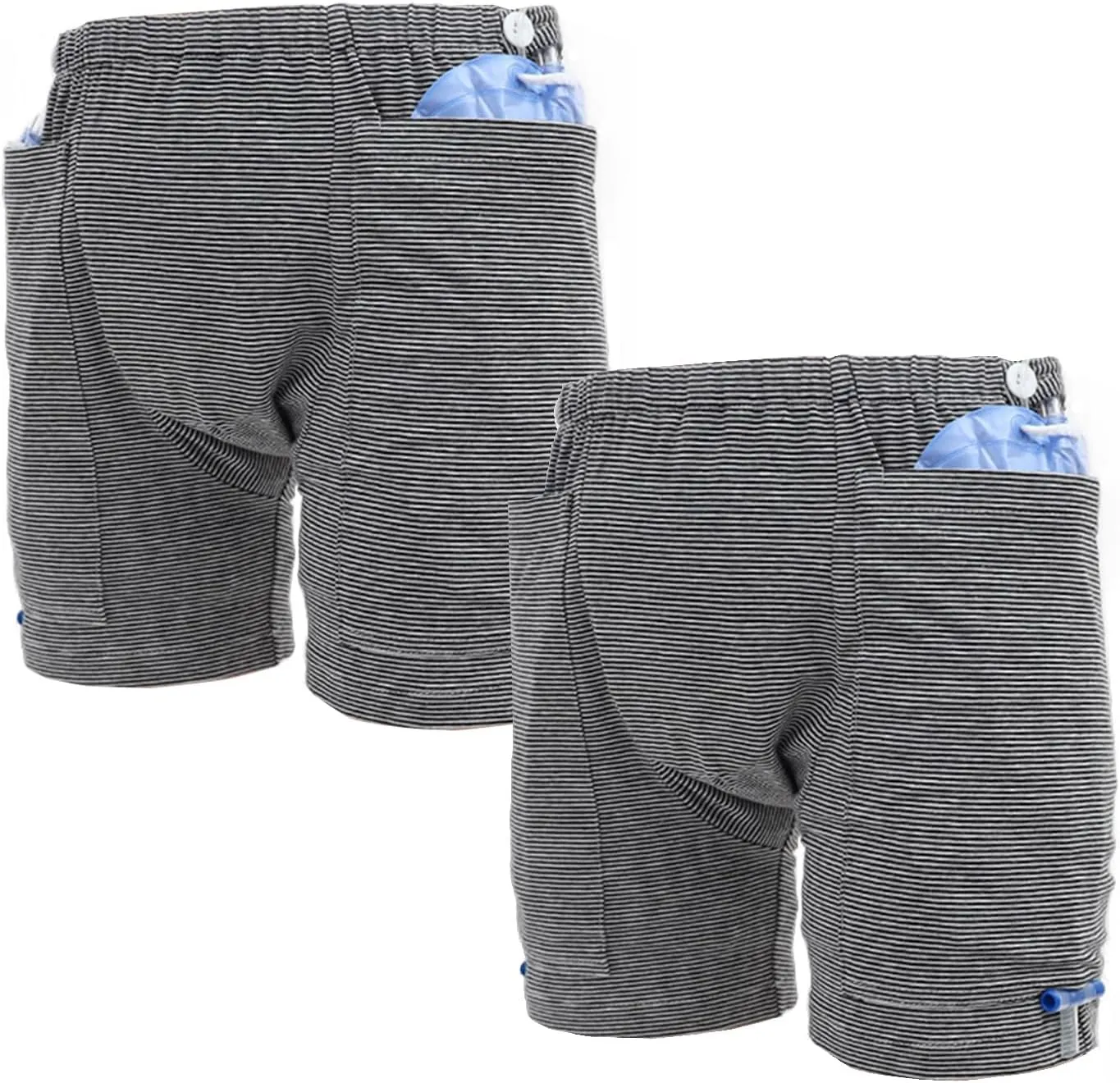Lmaray Incontinence Care Trousers 2 Packs, Catheter Leg Bag Shorts, Urinary Incontinence Supplies for Women, Compatible with Nephrostomy, Foley, Suprapubic & Biliary Catheters (3XL(Lady's))