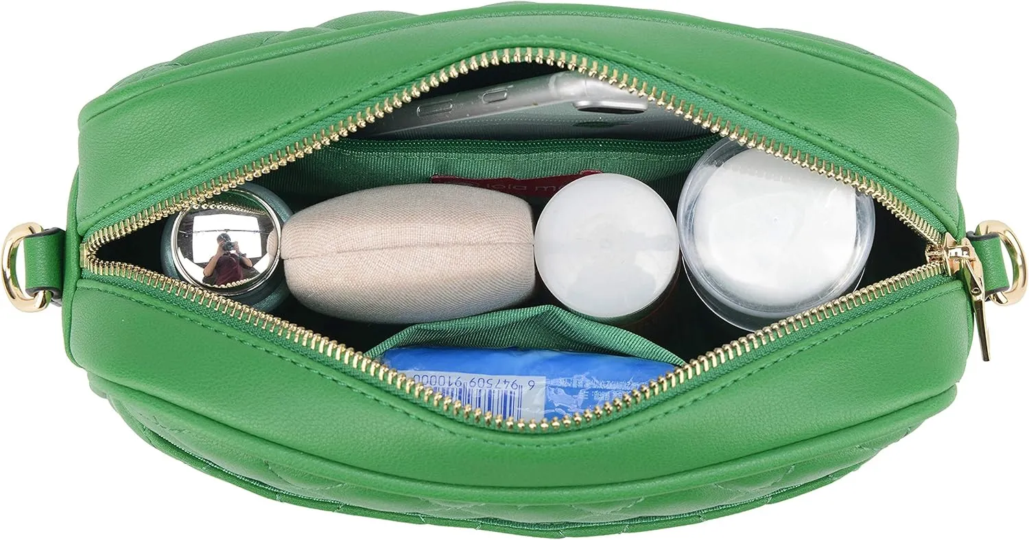 lola mae Quilted Crossbody Bag, Medium Lightweight Shoulder Purse Top Zipper Tassel Accent