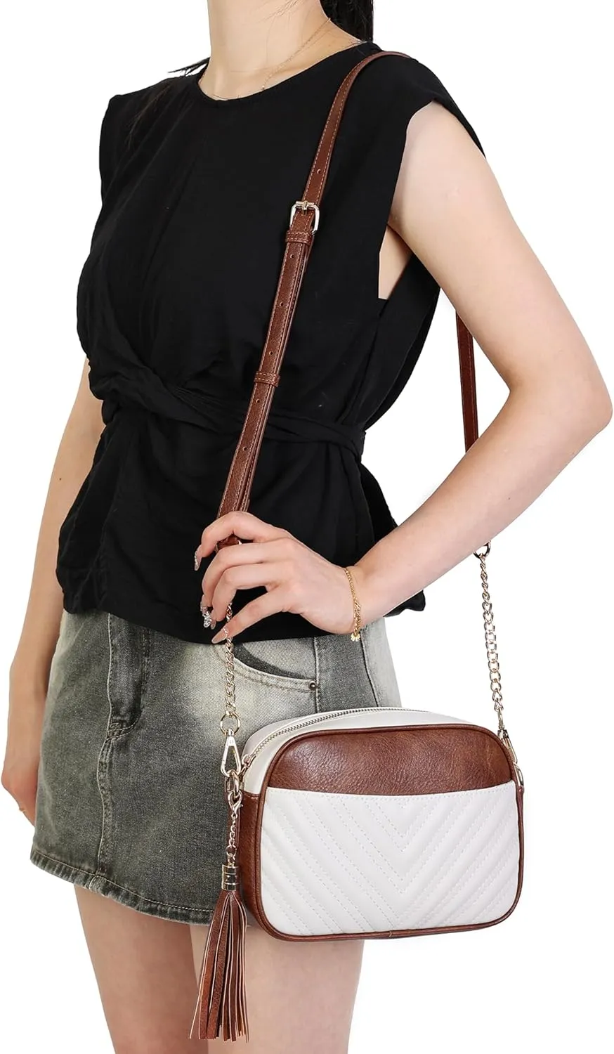 lola mae Quilted Crossbody Bag, Trendy Design Shoulder Purse
