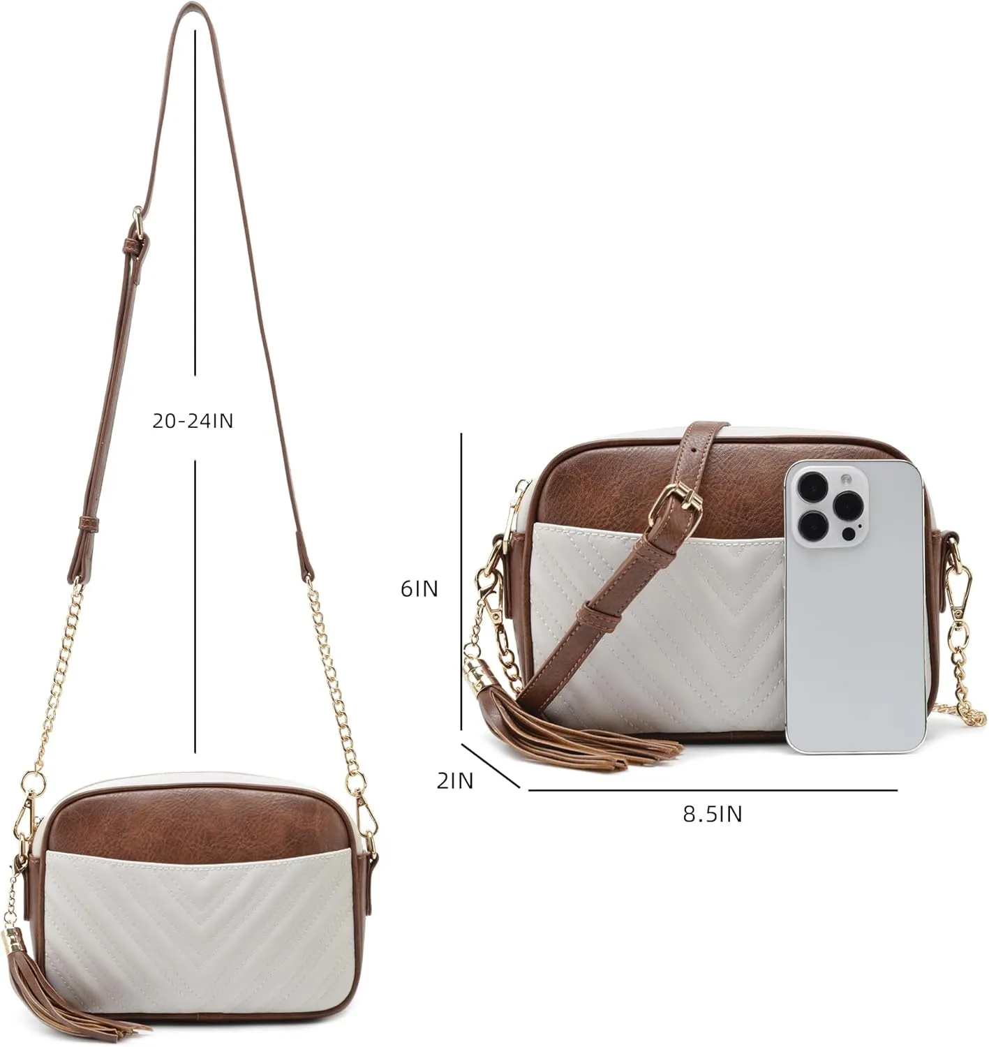 lola mae Quilted Crossbody Bag, Trendy Design Shoulder Purse
