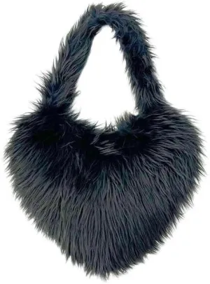 Love Women Faux Fur Shoulder Bag Tassel Bag Travel Shopping Space