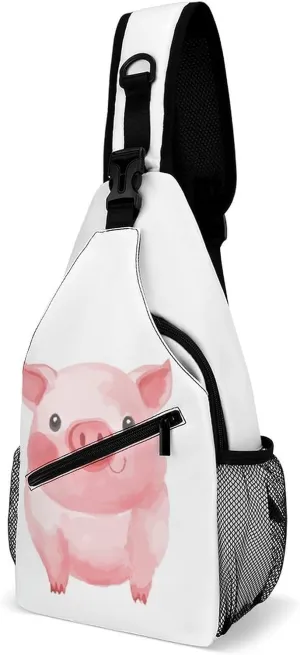Lovely Pig Crossbody Sling Bag for Men Hiking Backpack Travel Chest Bag Man Purse Shoulder Bags Daypack