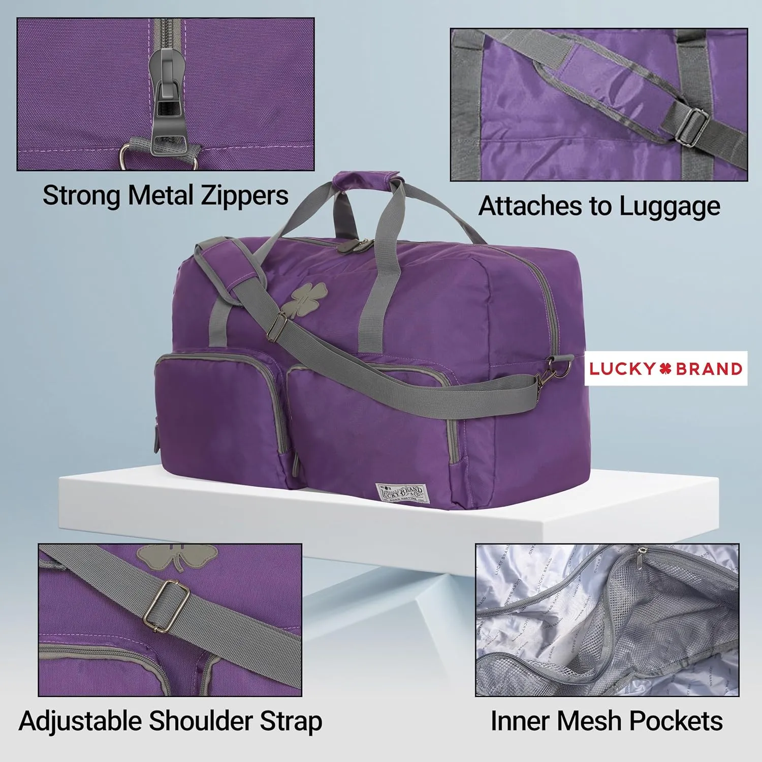 Lucky Travel Duffel Bags 40L, Gym Bag, Travel Bag & Large Duffle Bag for Men, Foldable Overnight Weekender Bags for Women & Men with Adjustable Shoulder Strap