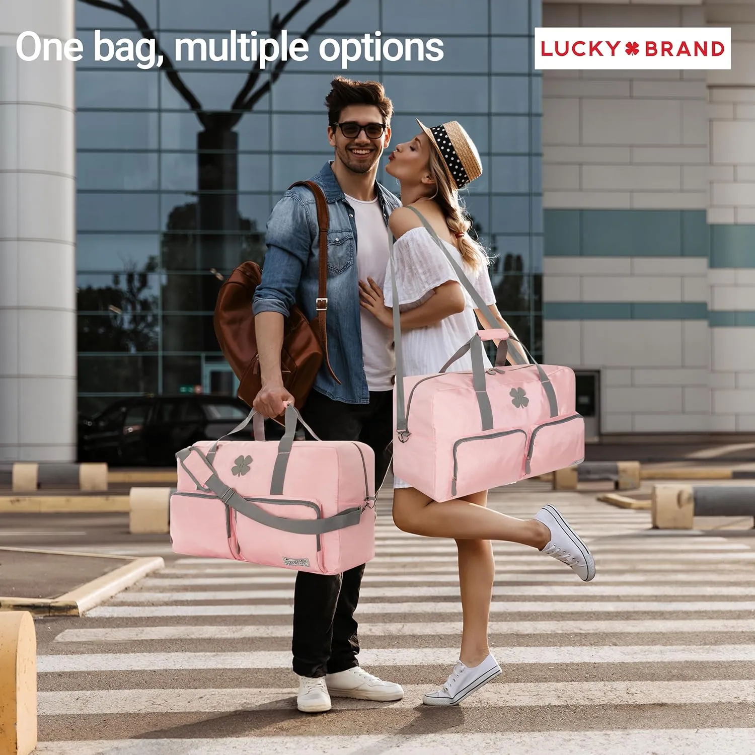 Lucky Travel Duffel Bags 40L, Gym Bag, Travel Bag & Large Duffle Bag for Men, Foldable Overnight Weekender Bags for Women & Men with Adjustable Shoulder Strap
