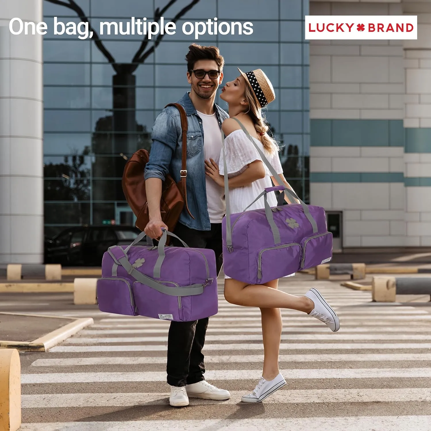 Lucky Travel Duffel Bags 65L, Gym Bag, Travel Bag & Large Duffle Bag for Men, Foldable Overnight Weekender Bags for Women & Men with Adjustable Shoulder Strap,