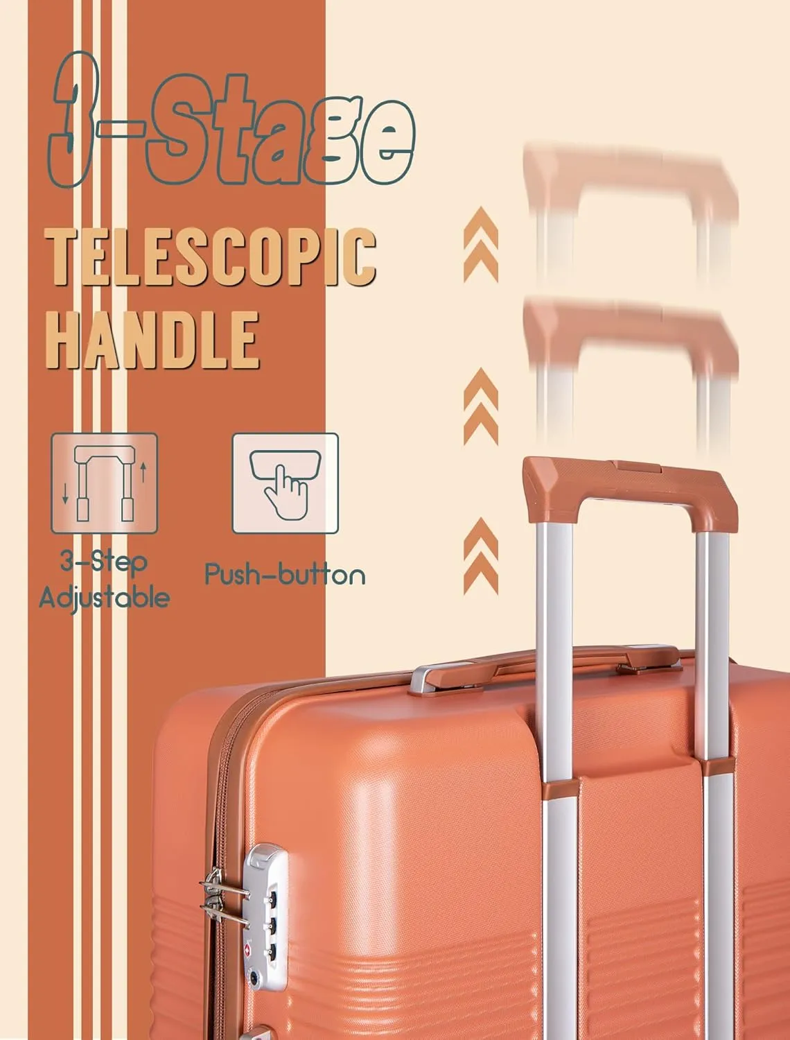 Luggage Sets 5 Piece, Suitcases with Wheels, Hardshell Suitcase Set, ABS Carry on Luggage Set with TSA Lock, Travel Luggage