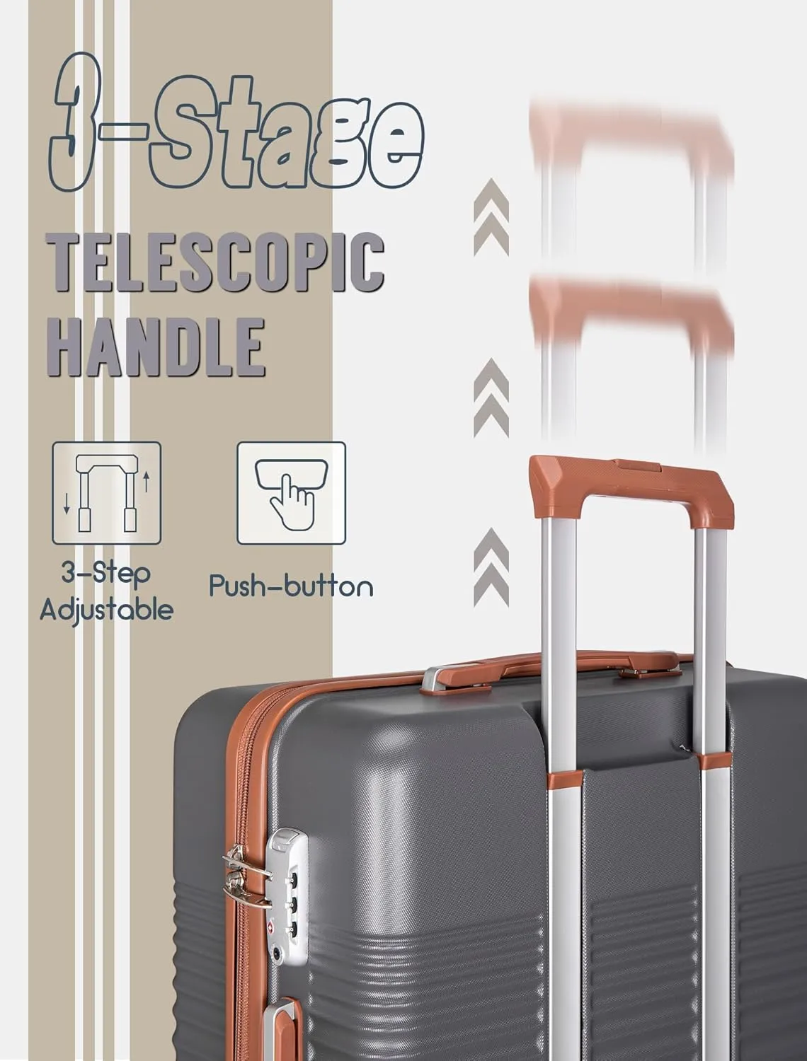 Luggage Sets 5 Piece, Suitcases with Wheels, Hardshell Suitcase Set, ABS Carry on Luggage Set with TSA Lock, Travel Luggage