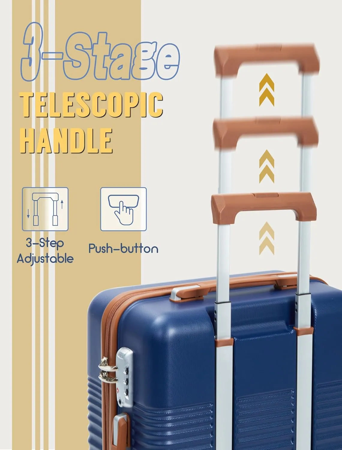 Luggage Sets 5 Piece, Suitcases with Wheels, Hardshell Suitcase Set, ABS Carry on Luggage Set with TSA Lock, Travel Luggage