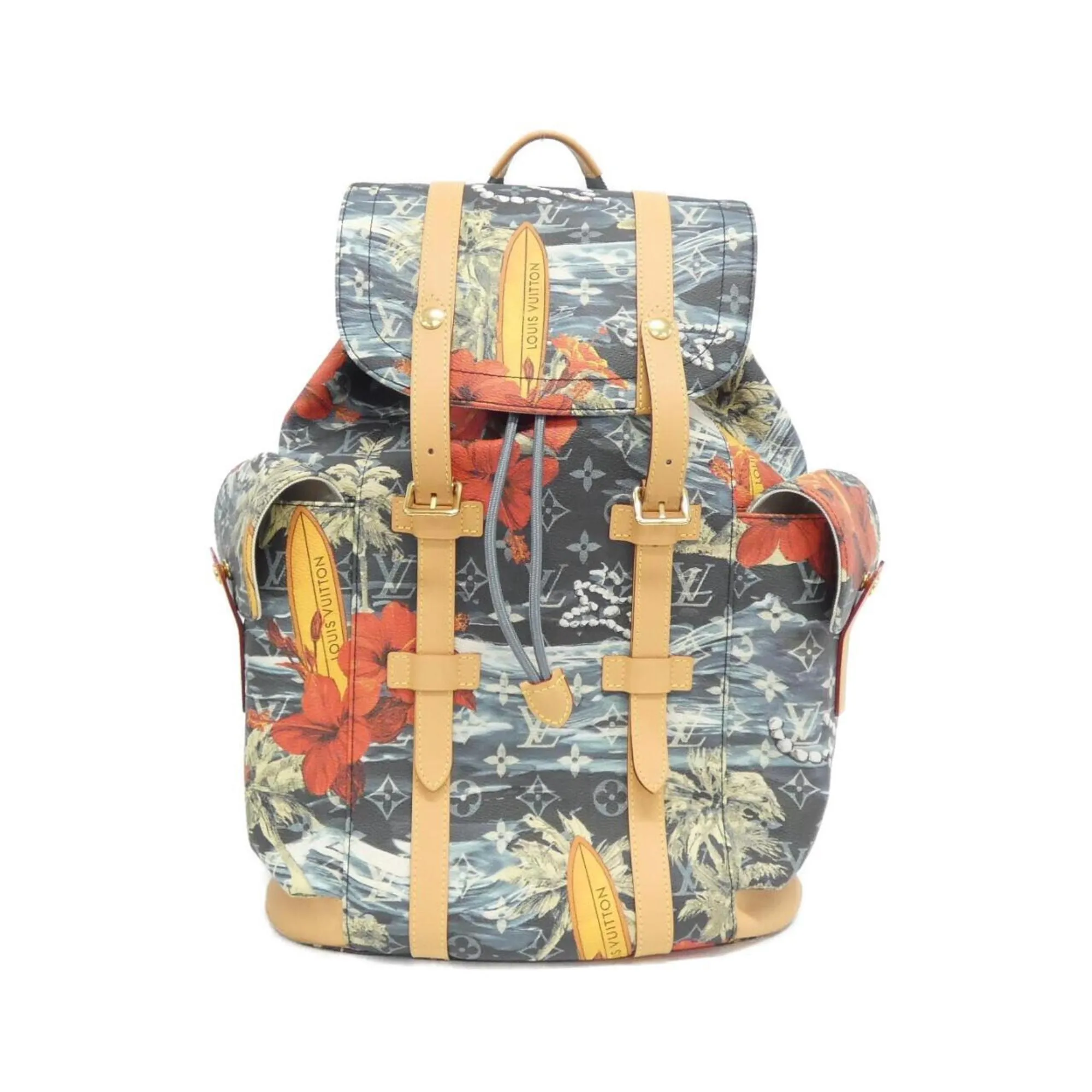 Luxurious Multicolour Canvas Backpack with Dust Bag