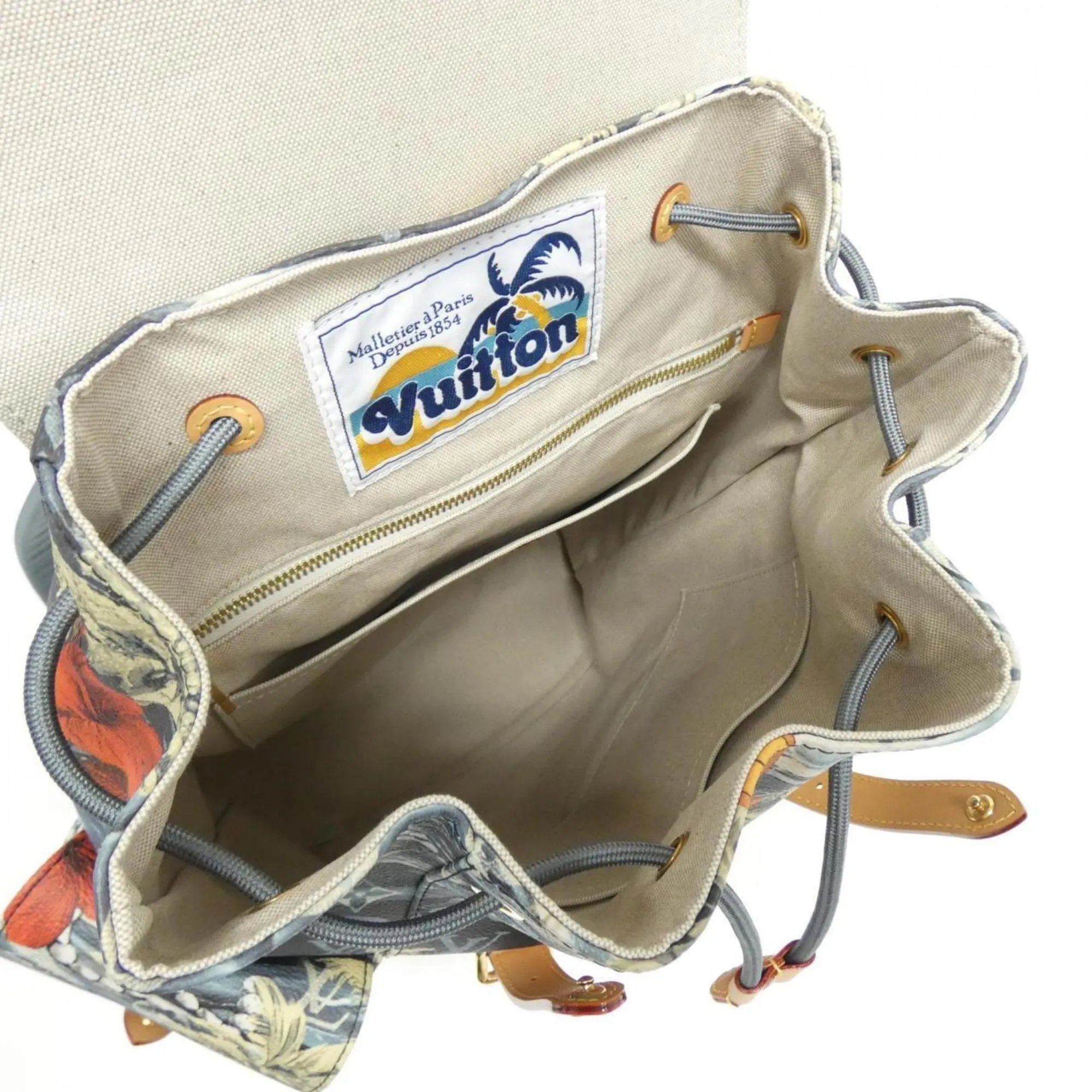 Luxurious Multicolour Canvas Backpack with Dust Bag