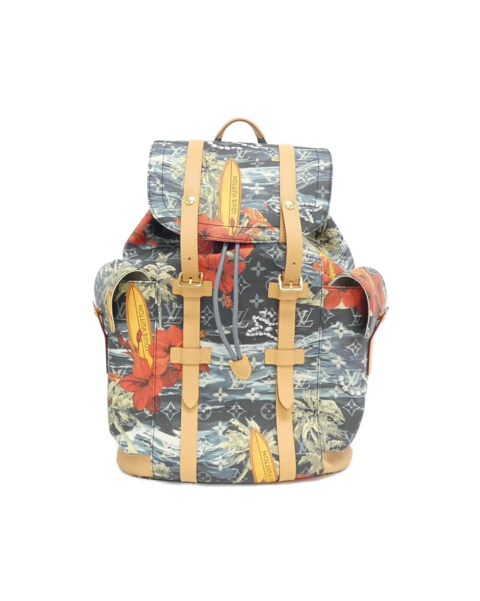 Luxurious Multicolour Canvas Backpack with Dust Bag