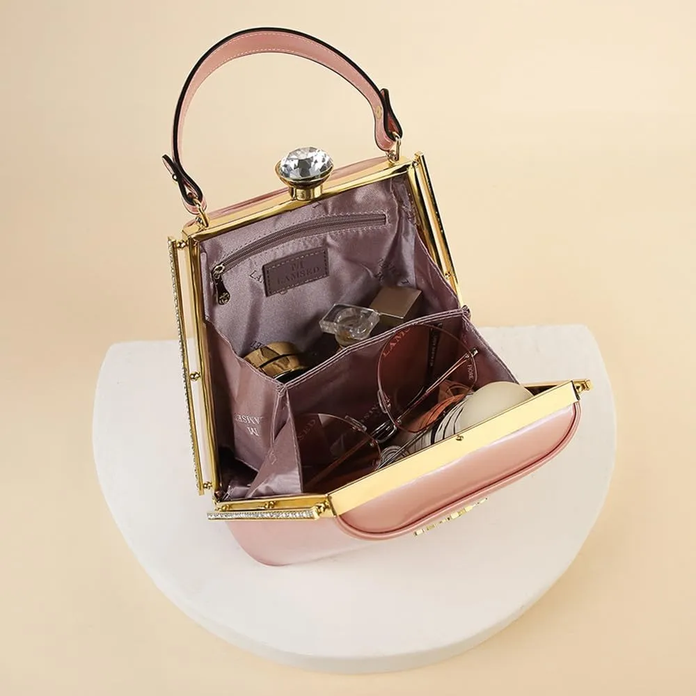 Luxury Fashion Diamonds Purse Women Leather Evening Bag Small Shoulder Crossbody Bag Crystal Buckle Party Mobile Phone Bags