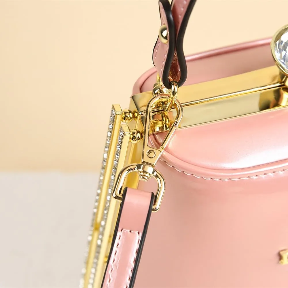 Luxury Fashion Diamonds Purse Women Leather Evening Bag Small Shoulder Crossbody Bag Crystal Buckle Party Mobile Phone Bags