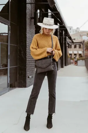 M1802A Flapover Crossbody w/ Whipstitch & Double Tassel