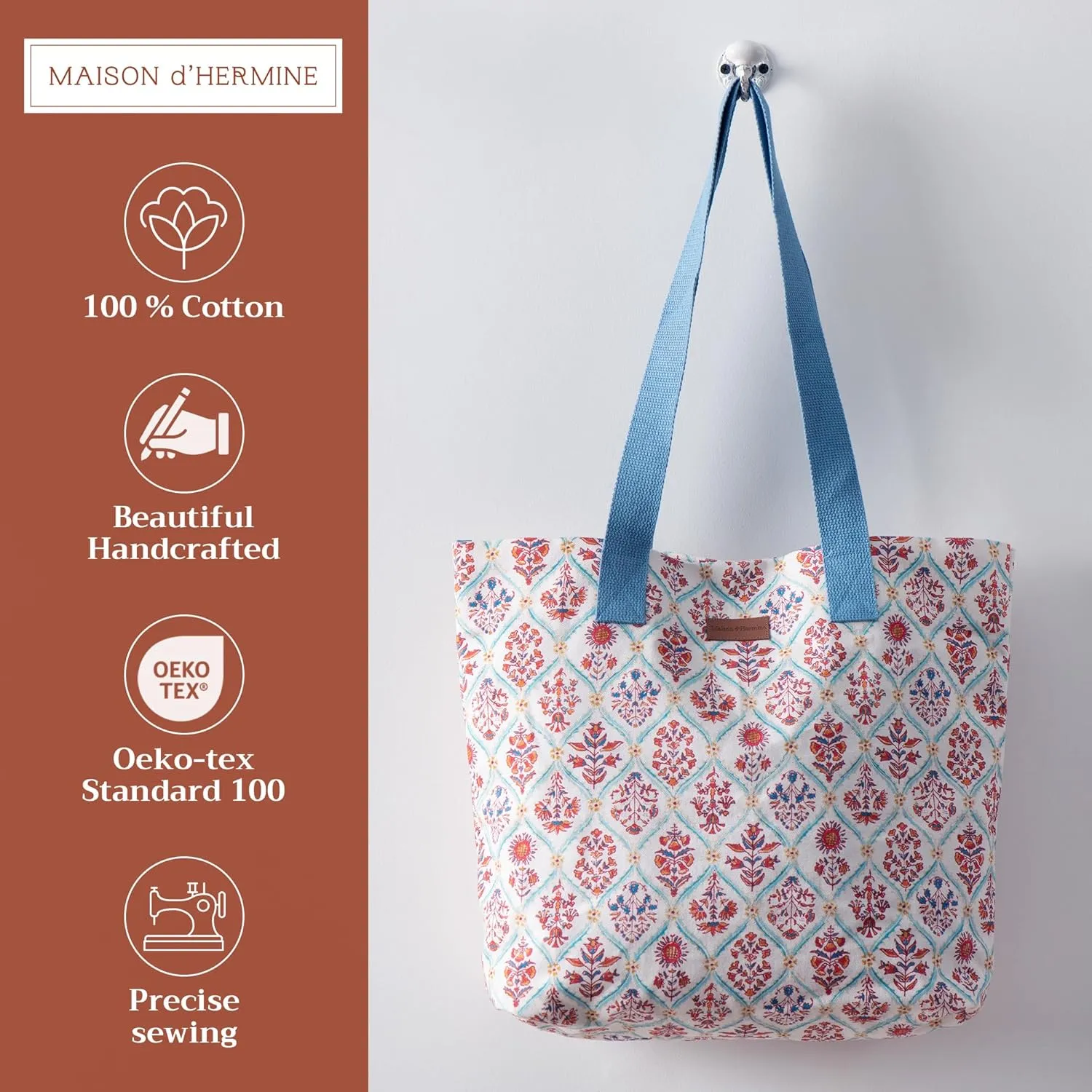 Maison d' Hermine Canvas Tote Bag 100% Cotton Canvas Reusable Shoulder Grocery Bag for Shopping Perfect for Men Women