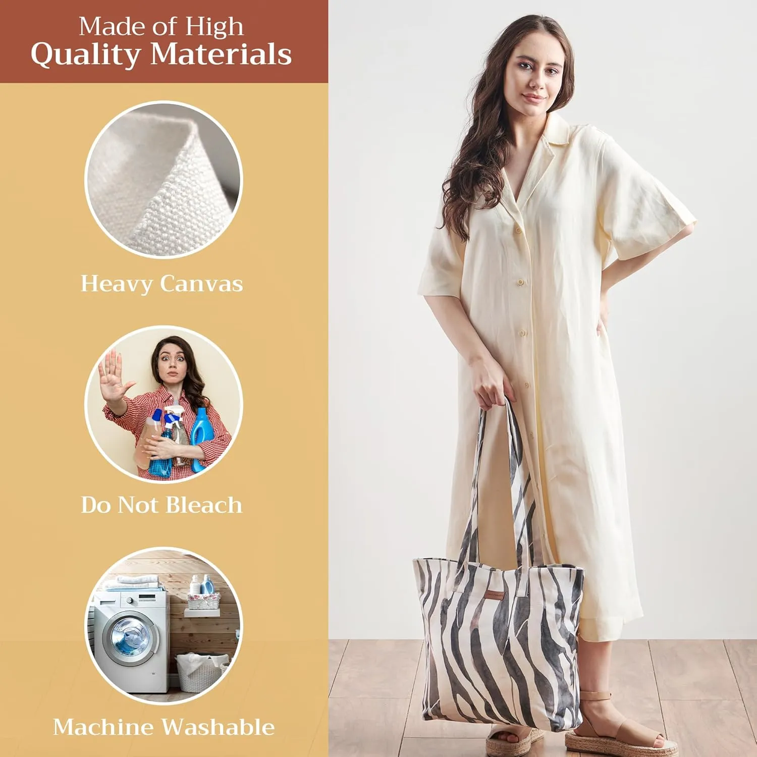 Maison d' Hermine Canvas Tote Bag 100% Cotton Canvas Reusable Shoulder Grocery Bag for Shopping Perfect for Men Women