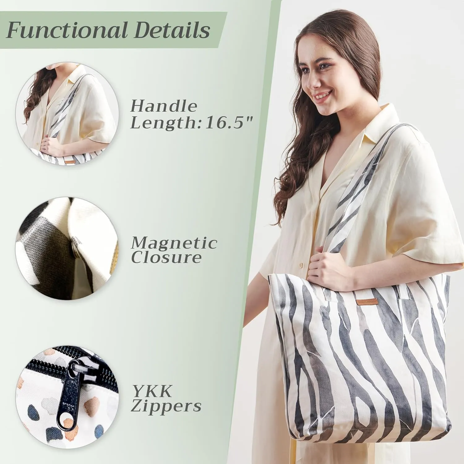 Maison d' Hermine Canvas Tote Bag 100% Cotton Canvas Reusable Shoulder Grocery Bag for Shopping Perfect for Men Women