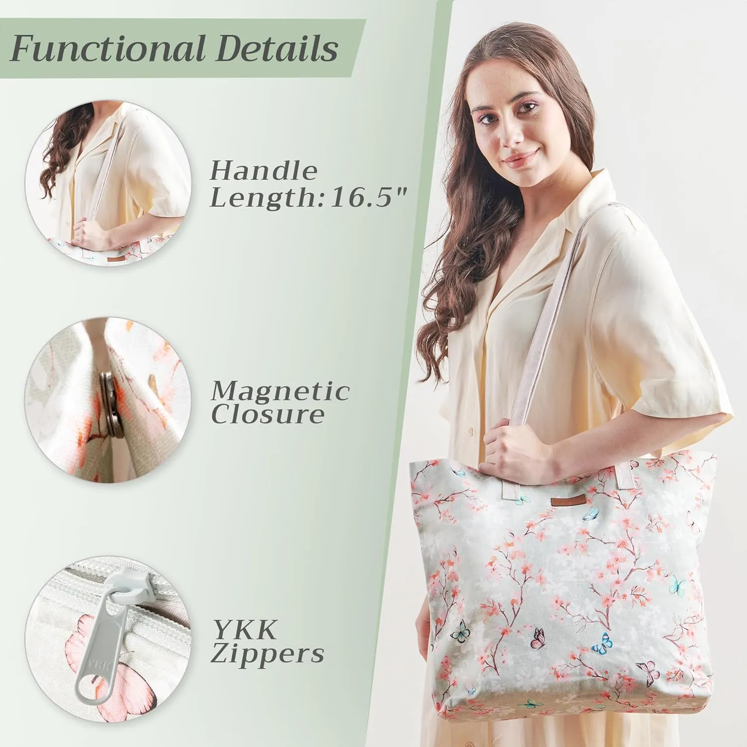 Maison d' Hermine Canvas Tote Bag 100% Cotton Canvas Reusable Shoulder Grocery Bag for Shopping Perfect for Men Women